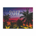 Tropical Evening Calendar Card - Gold Lined White Fastick  Envelope
